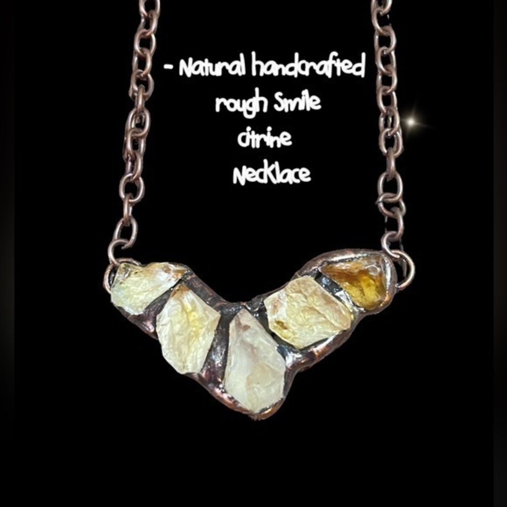 - natural citrine Raw Necklace